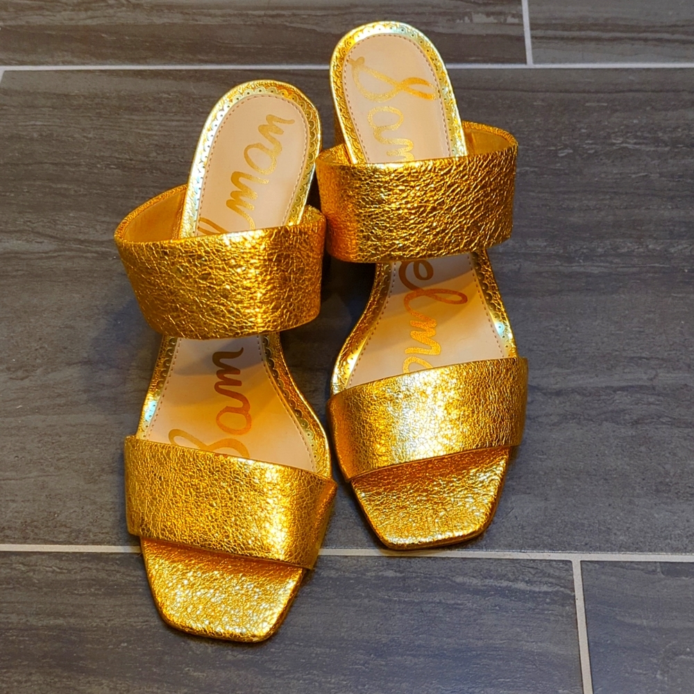 Sam Edelman Gold Sandal Heels
